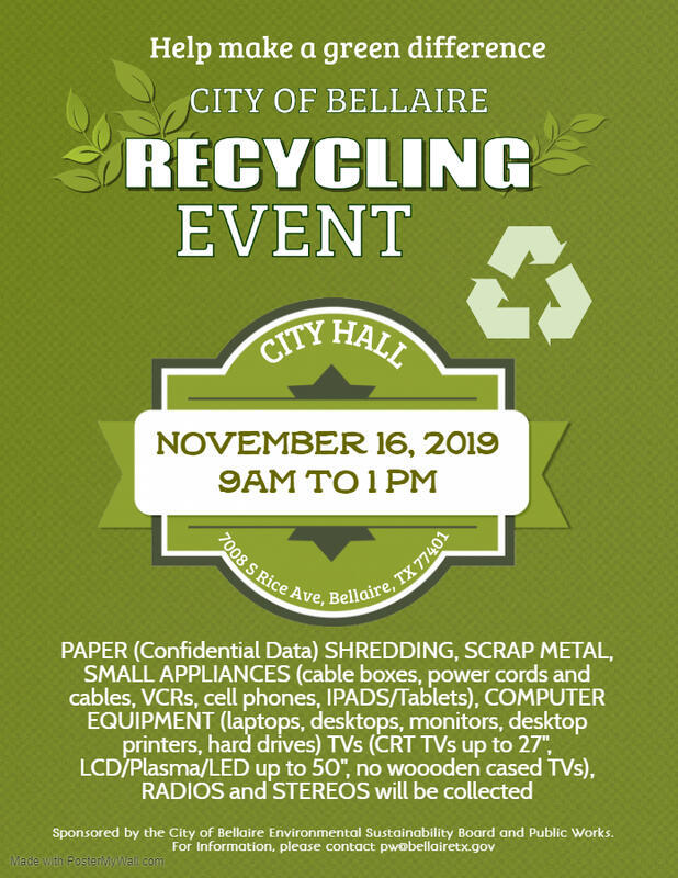 Bellaire Recycling Event