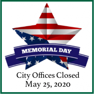 Bellaire City offices will be closed for the Memorial Day holiday, May 25.