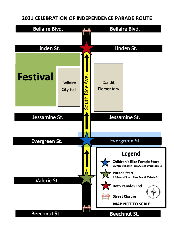 Bellaire July 4 Parade Route