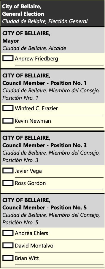 Bellaire City Council election
