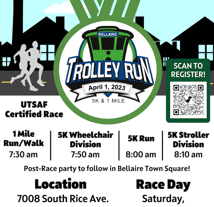 Register now for the The Bellaire Trolley Run, April 1!