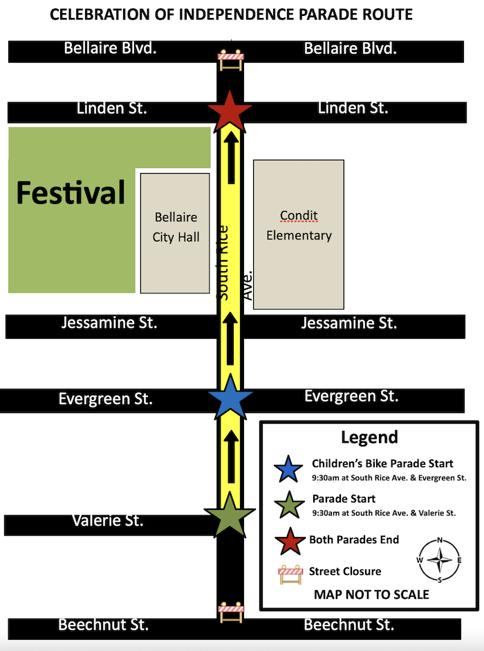 Bellaire July 4 Parade Route 2023