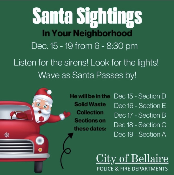 Santa Sightings in Bellaire