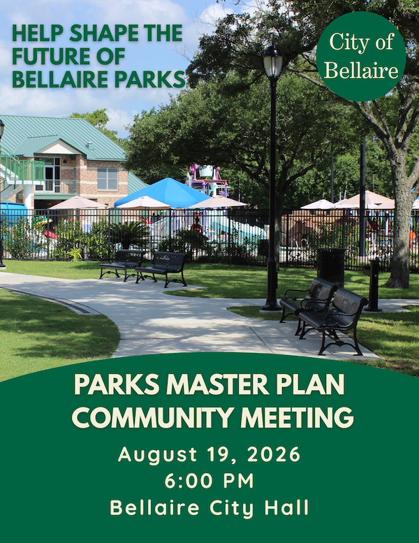 Bellaire Parks Master Plan Survey Community Meeting