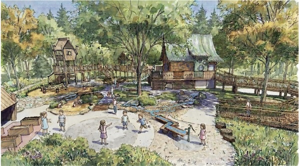Enchanted Woods Nature Play Space in Russ Pitman Park is now under construction!