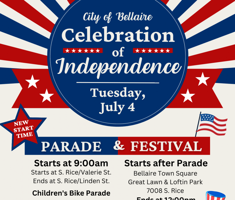 Want to be in the Bellaire 4th of July Parade? Apply now.